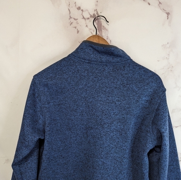 Eddie Bauer Fleece Pullover Men Size Small Snap Button Radiator Blue Recycled - Picture 7 of 15